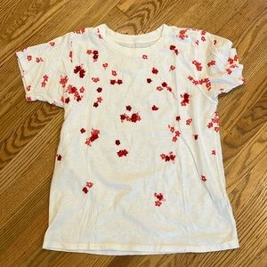 Jcrew size small cotton tee with embellishments
